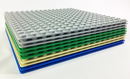 Brick Loot Toy Brick Compatible 5 X 5 in. Baseplates for Toy Model Construction Sets - 16x16 Variety Base Plate - Fits All Major Brands - Grey  Green  Blue  and Tan (10-Pack) - Image 5